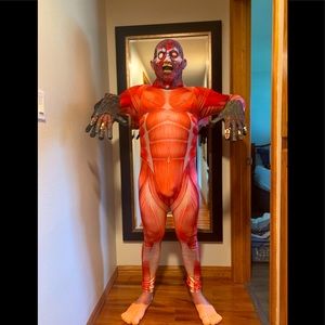 Smiffy’s Anatomy Man Body Suit, Mask, Hands Feet HALLOWEEN COSTUME! Never Used!